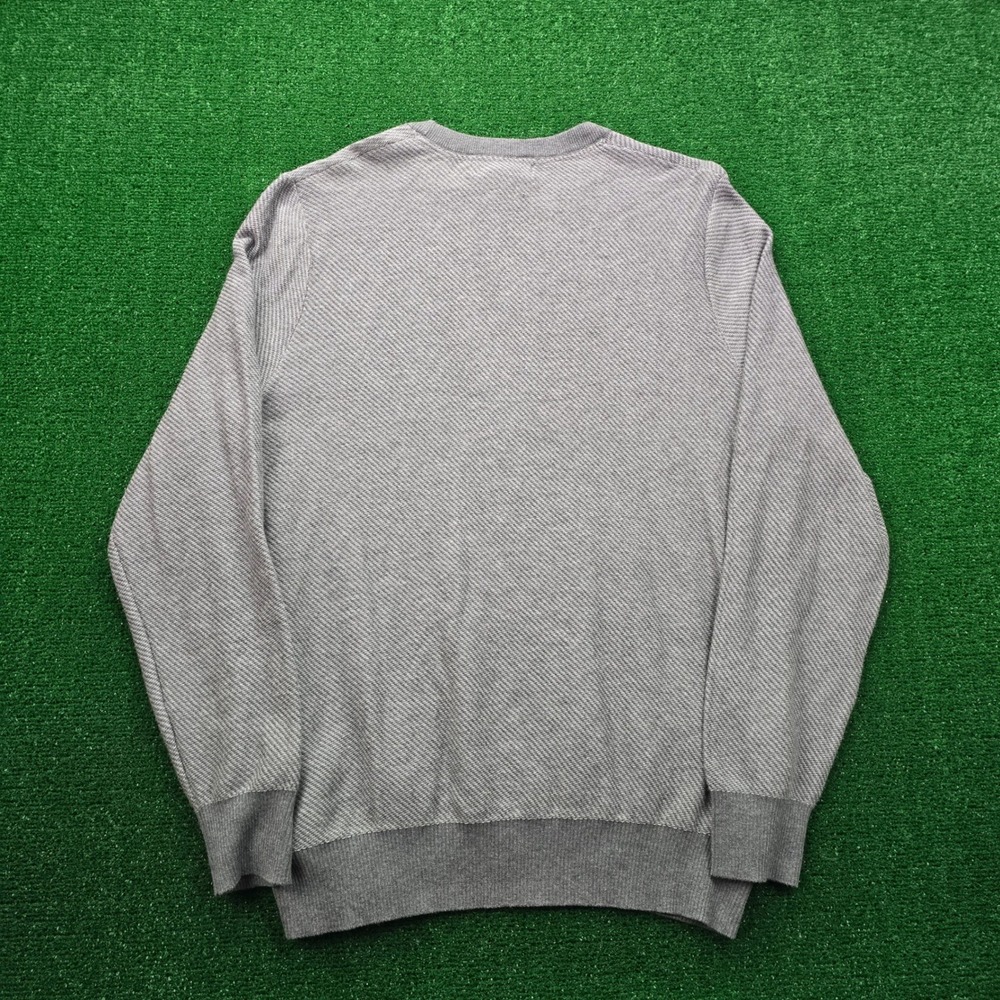 Frederik Anderson Copenhagen Sweater Mens XL Gray Crewneck‎ Herringbone Knit NWT - Picture 8 of 8